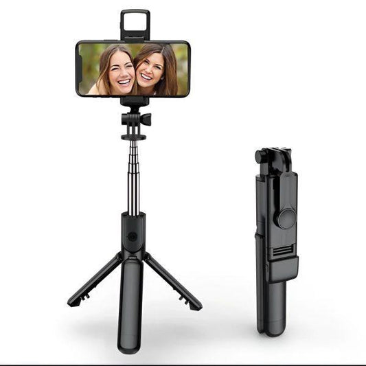 4 in 1 Selfie Stick Tripod with Light & Bluetooth Remote |Foldable & Extendable (70cm) Mobile Holder - dewanmart.shop
