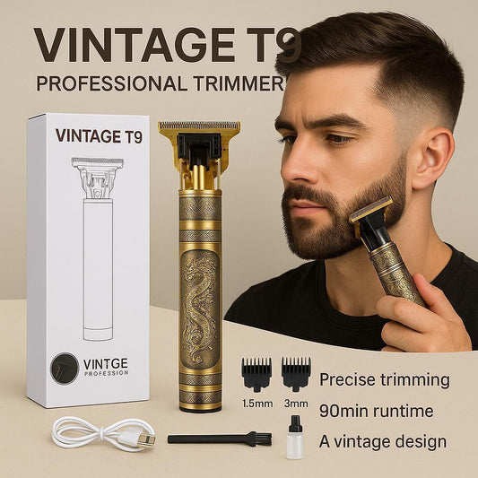 Vintage T9 Hair Trimmer Electric USB Charging Beard Trimmer - Dewan Mart