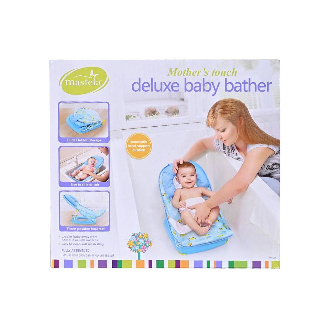 Safe & Comfortable Infant Baby Bather Seat with Adjustable Recline, Multicolor Plastic