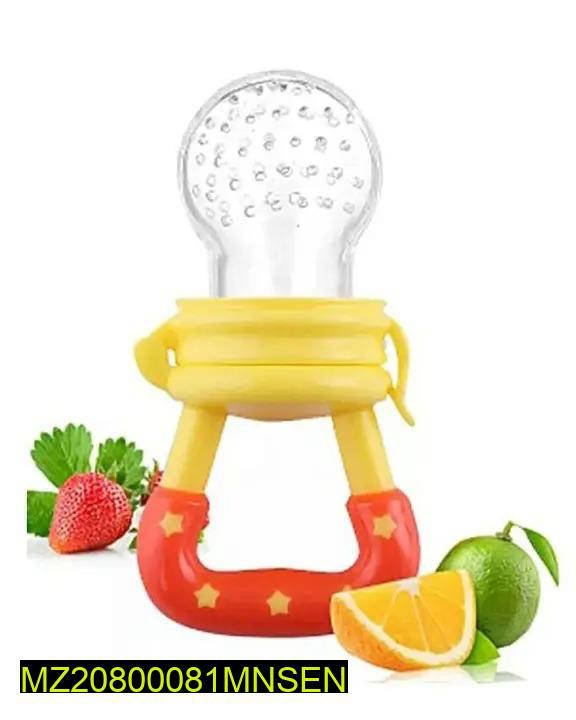Baby Fruit and Vegetable Feeder pacifier with silicone pouch and easy-grip handle for safe infant feeding and teething