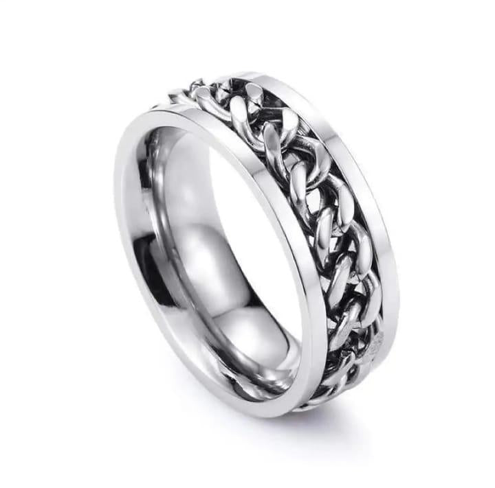 Plain Silver Chain With Ring
