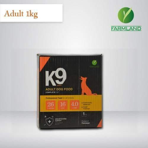 K9 Puppy Starter Food 1 kg bag from Farmland, featuring a premium dry dog food formula for puppies.